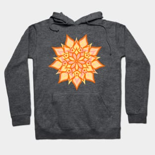 Symmetrical Blazing Sun Flower Fire Mandala Hoodie